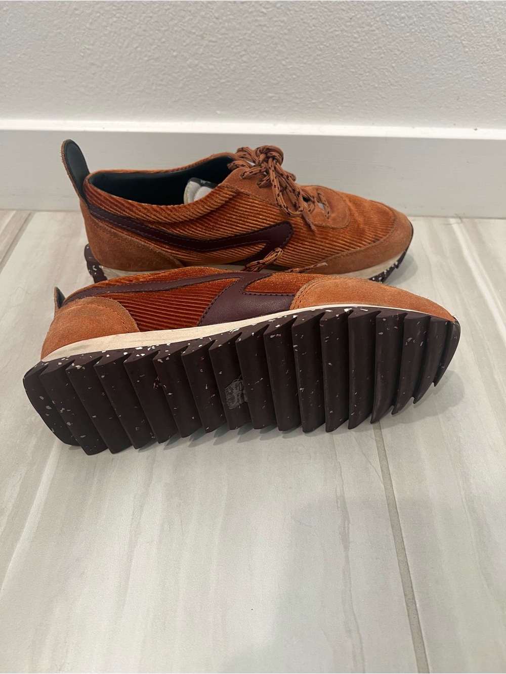 rag & bone Women's Brown Corduroy Lace-Up Sneakers - Picture 5 of 8